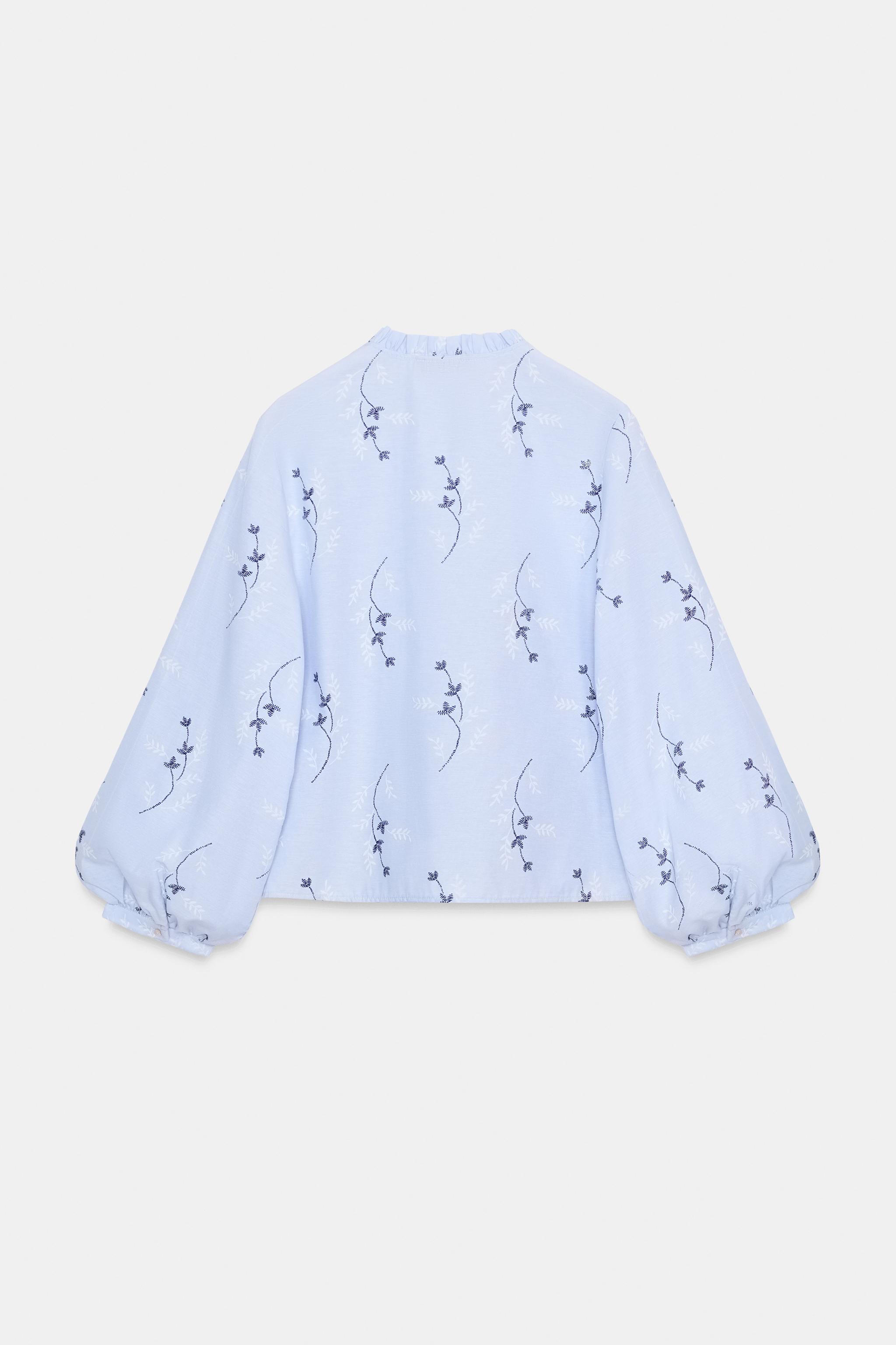EMBROIDERED PRINT BLOUSE